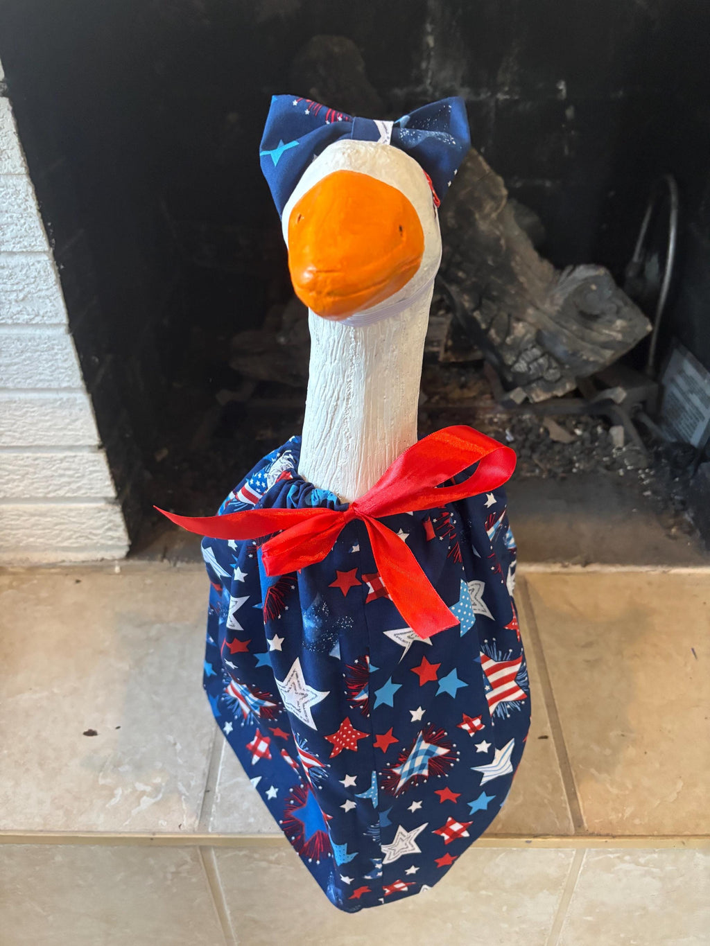 Patriotic Print Porch Goose Outfit