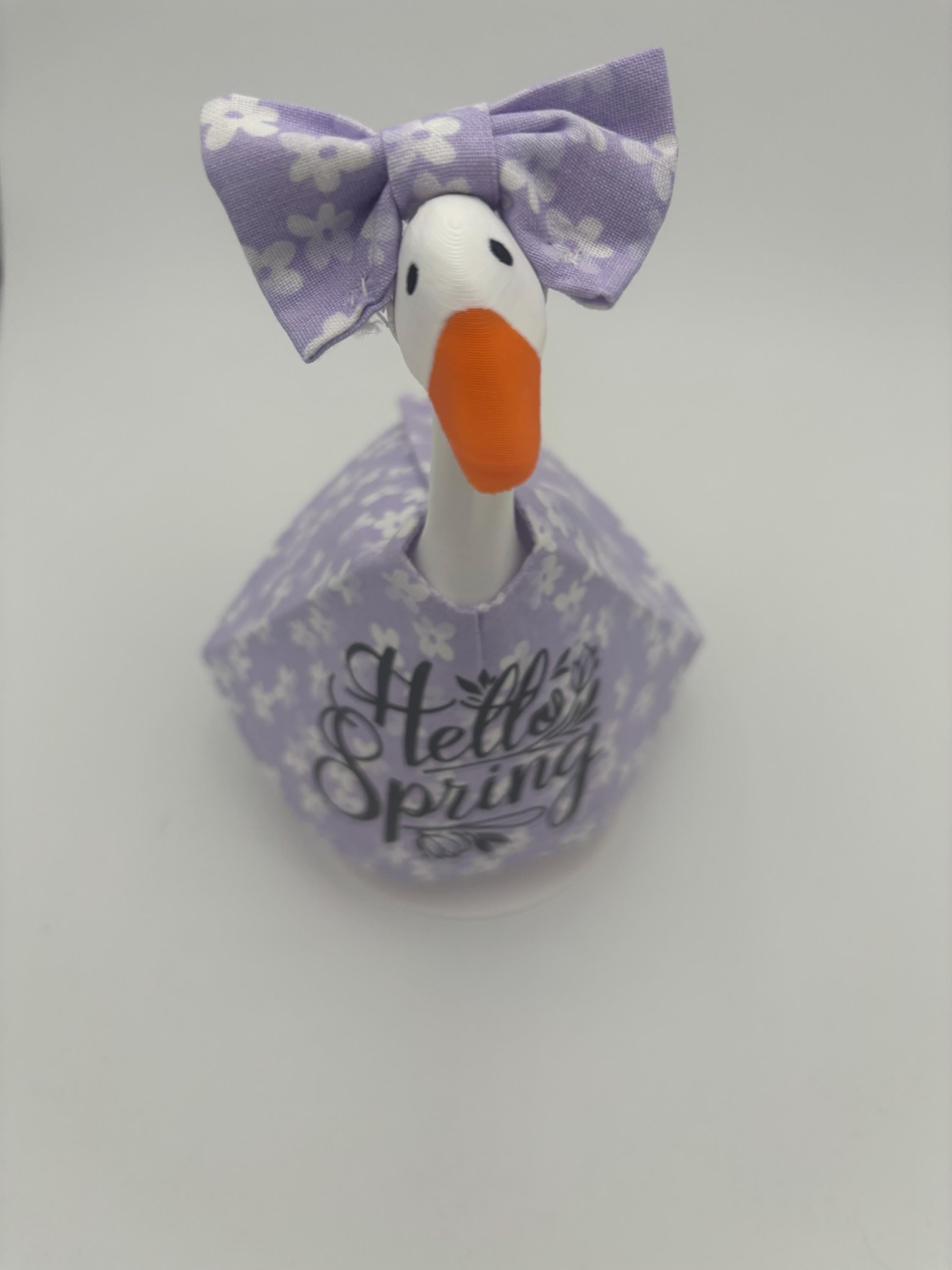 Hello Spring Desk Goose Outfit – Handmade Holiday Decor