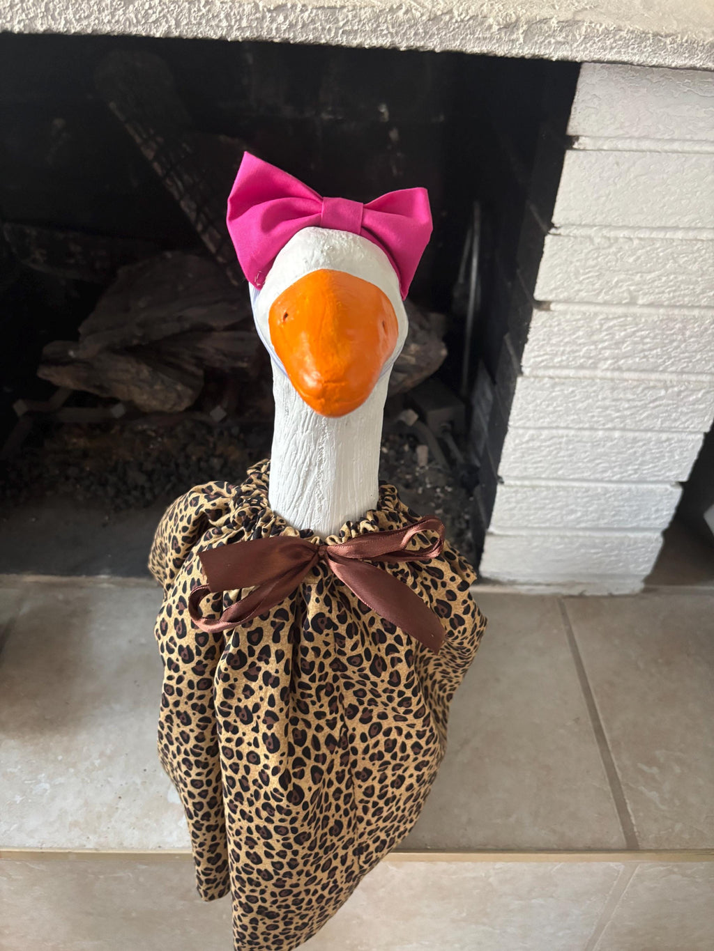 Leopard print Goose Outfit – Handmade Pop Culture Decor for 23-29 inch goose