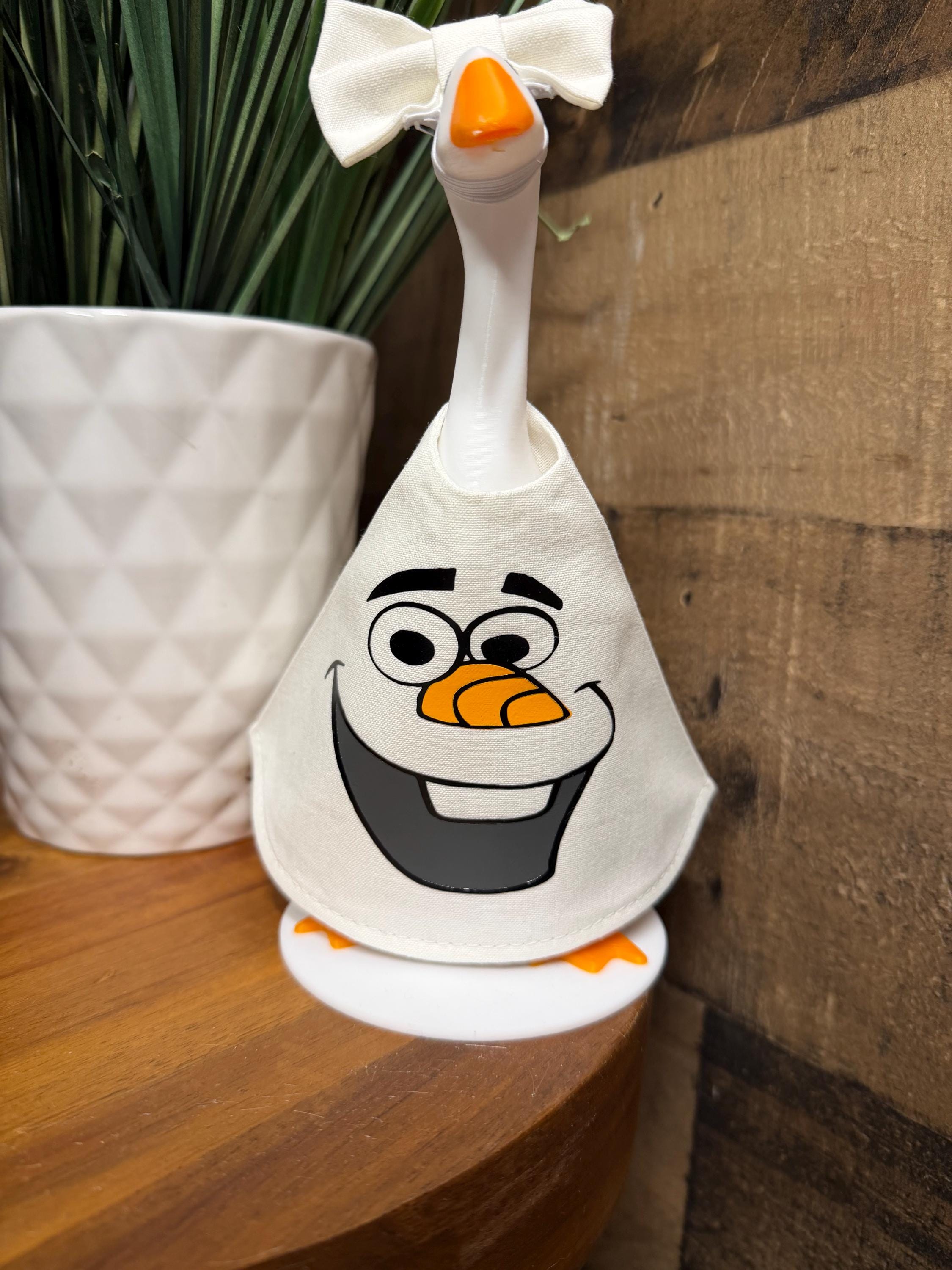 Olaf Snowman Desk Goose Outfit – Handmade Holiday Decor