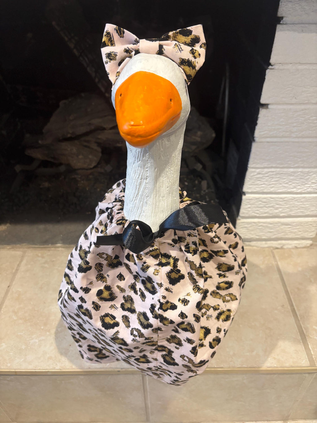 Pink Leopard Print Porch Goose Outfit