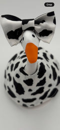 Cow print Desk Goose Outfit – Handmade Pop Culture Decor for 7" Goose