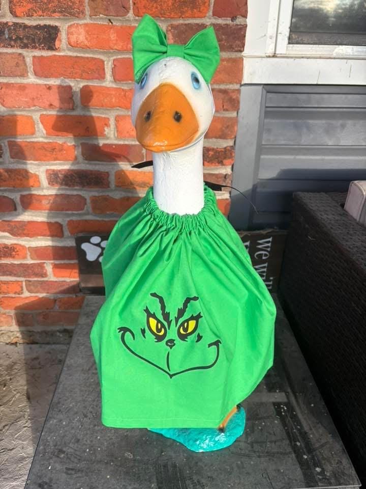 Grinch-Inspired Porch Goose Outfit