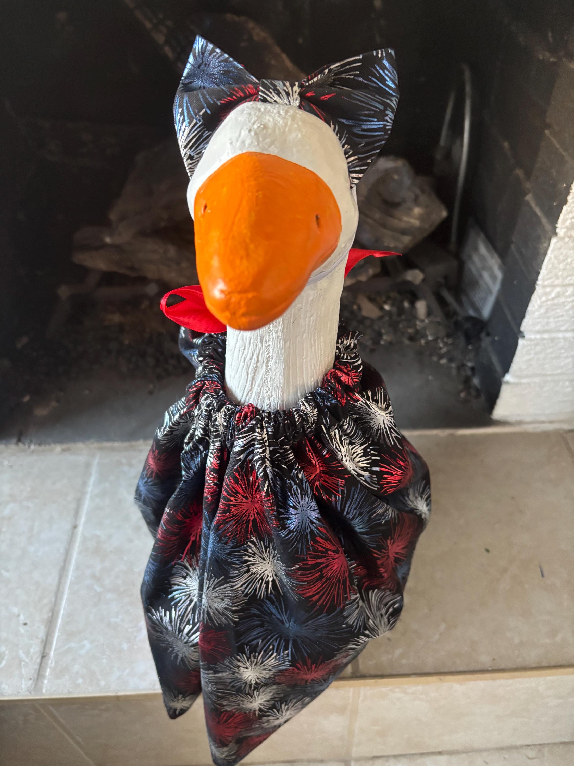 Patriotic Print Porch Goose Outfit
