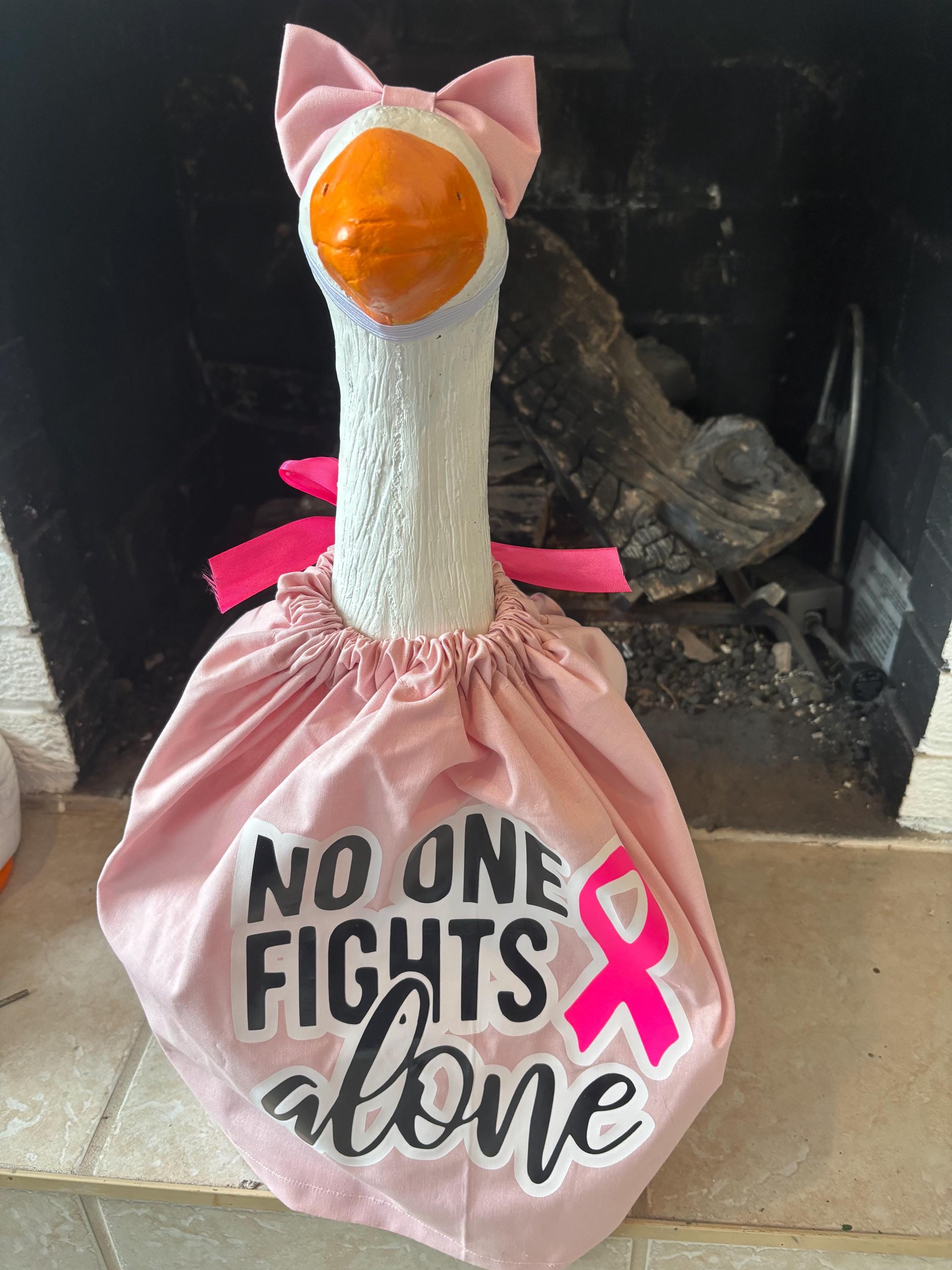Breast Cancer Awareness Goose Outfit – Handmade Porch Decor (Fits 23–29″ Goose)