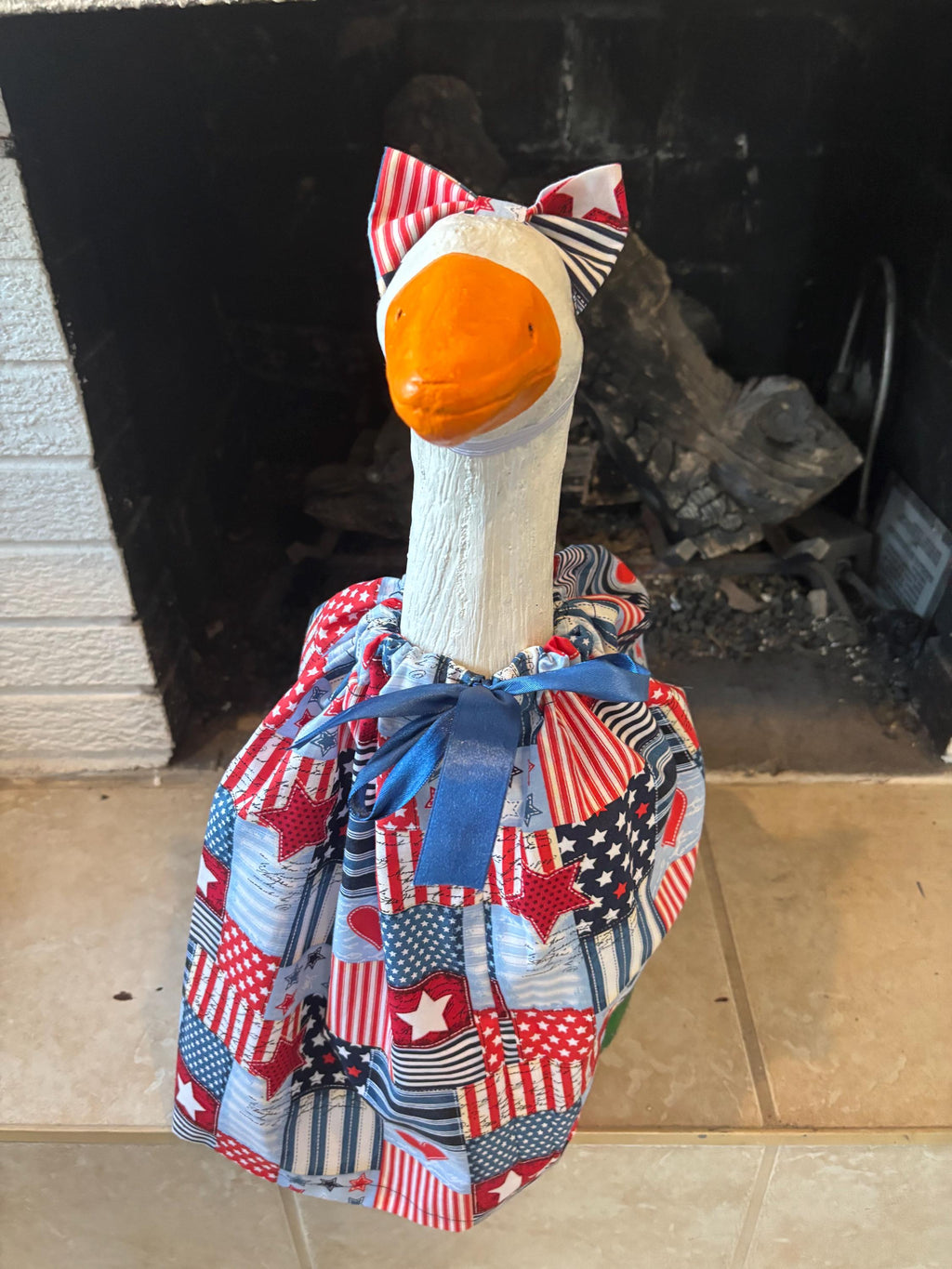 Patriotic Print Porch Goose Outfit