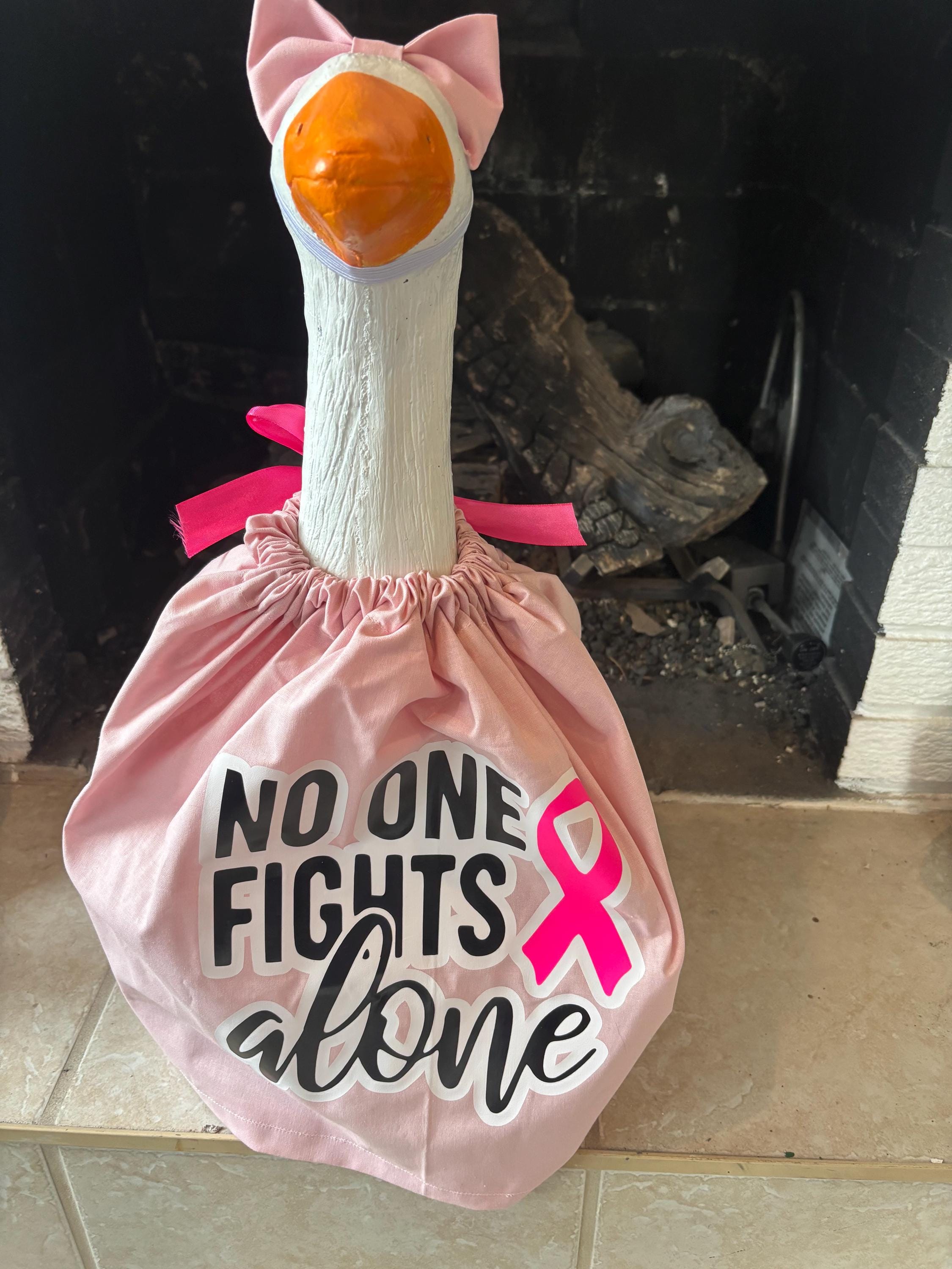 Breast Cancer Awareness Goose Outfit – Handmade Porch Decor (Fits 23–29″ Goose)