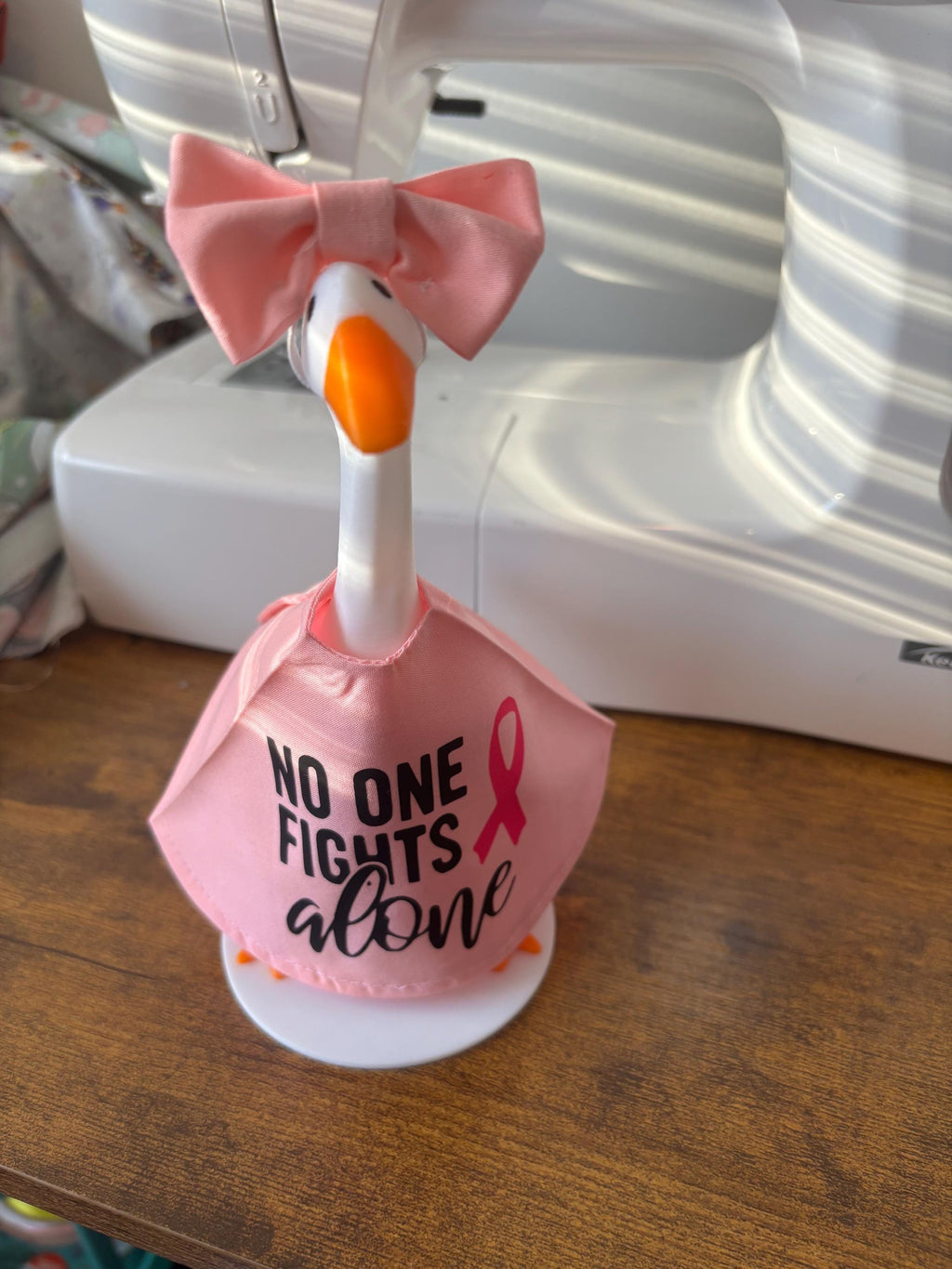Breast Cancer Awareness Desk Goose Outfit
