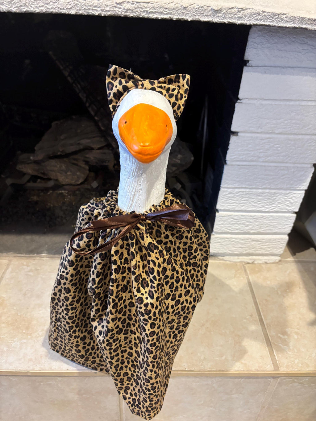 Leopard print Goose Outfit – Handmade Pop Culture Decor for 23-29 inch goose