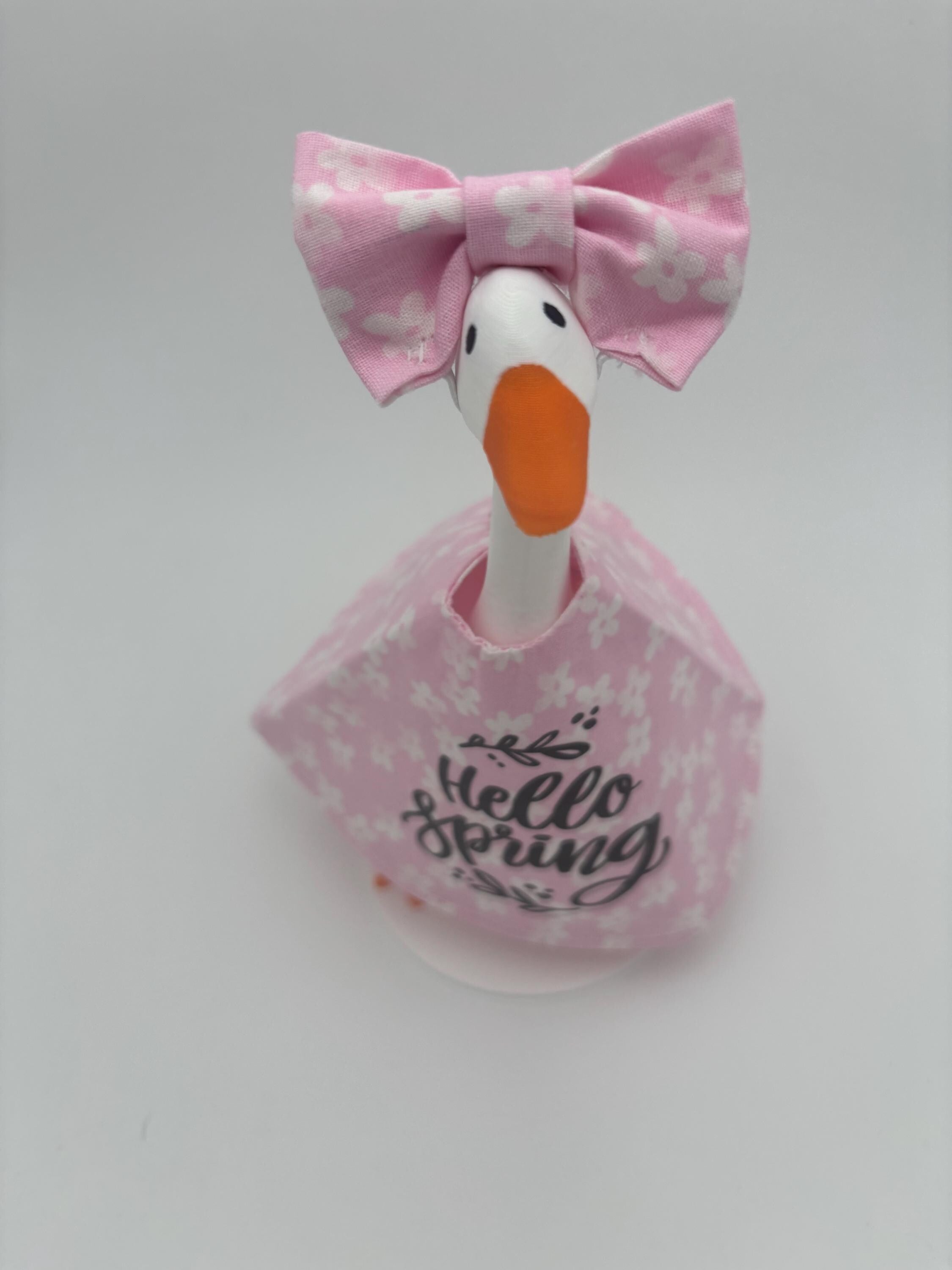 Hello Spring Desk Goose Outfit – Handmade Holiday Decor
