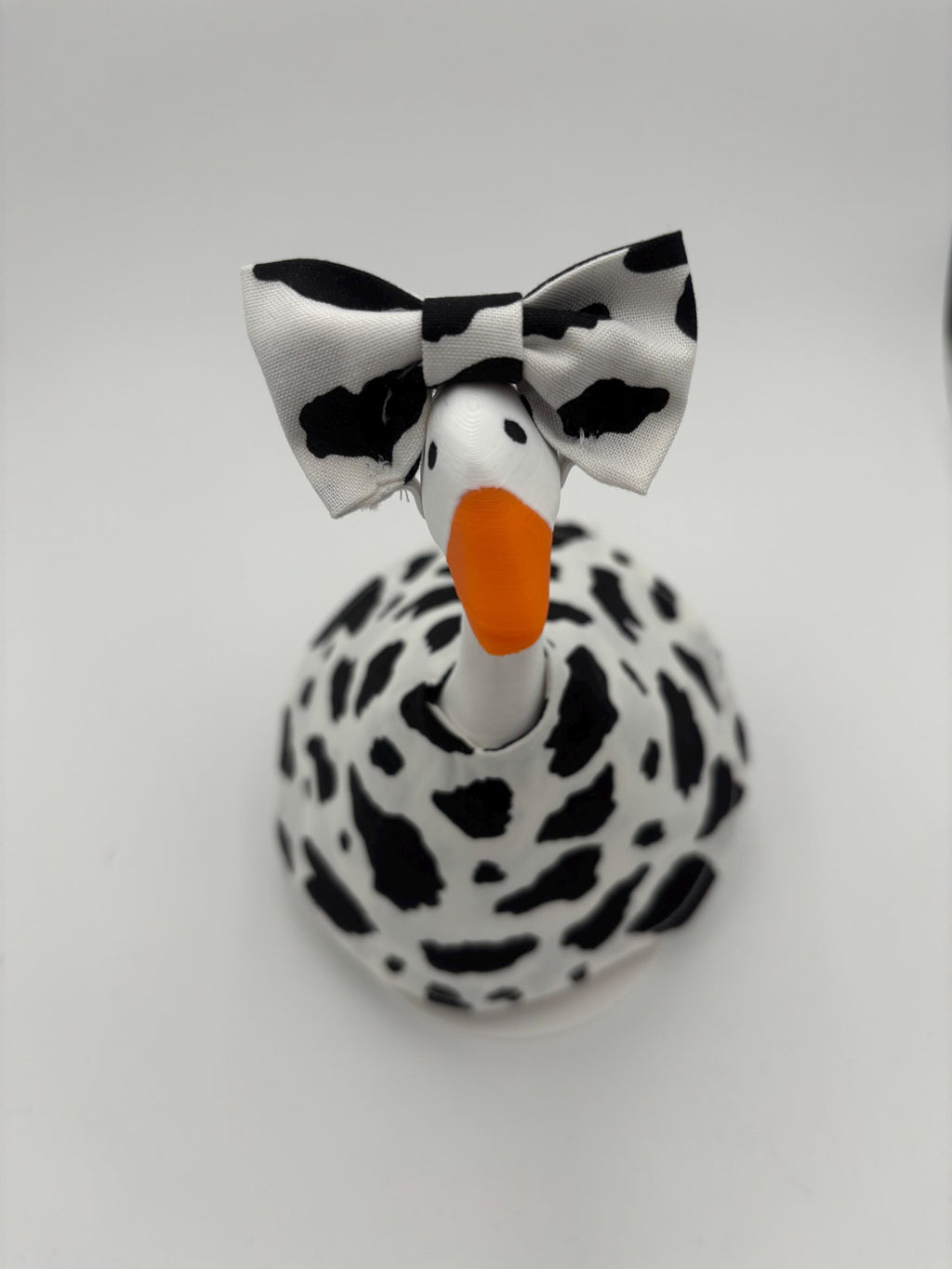 Cow print Desk Goose Outfit – Handmade Pop Culture Decor for 7" Goose