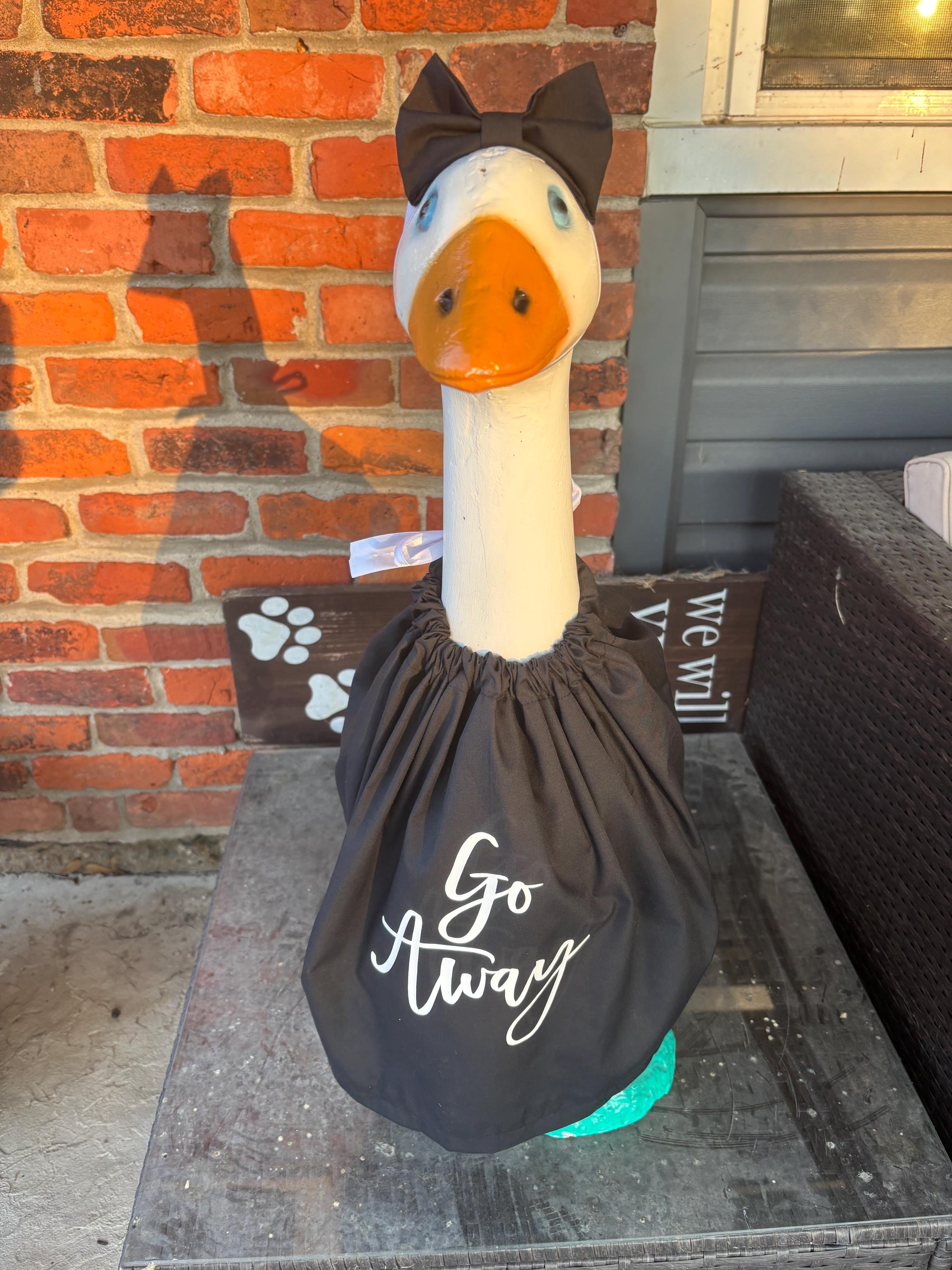 Go Away Goose Outfit – Funny Porch Decor (Fits 23–29″ Goose)