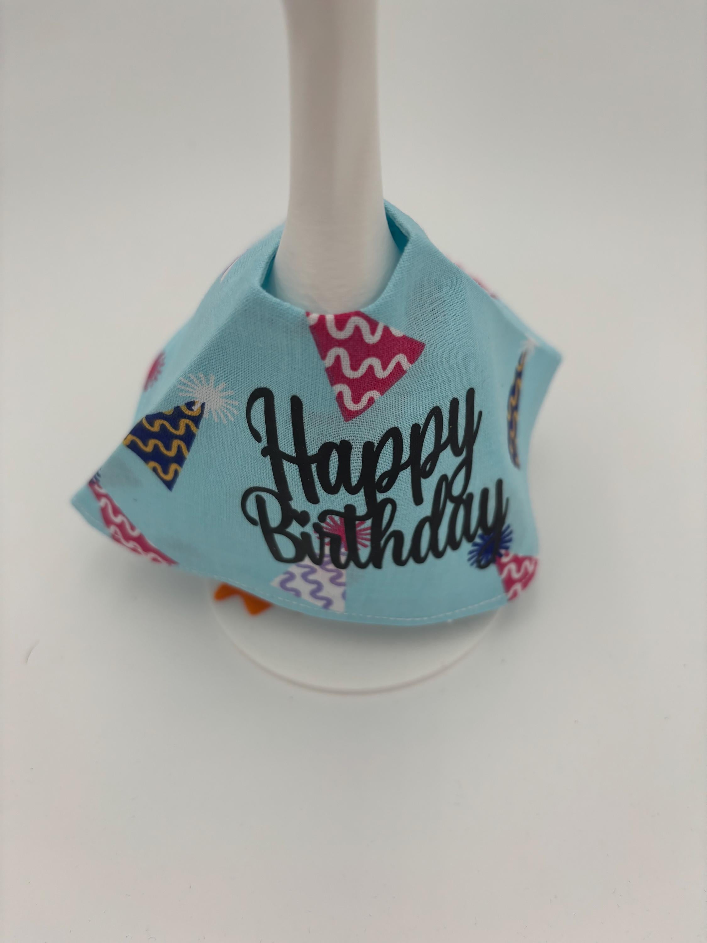 Birthday Goose Outfit – Handmade Party Decor, 7" desk Geese
